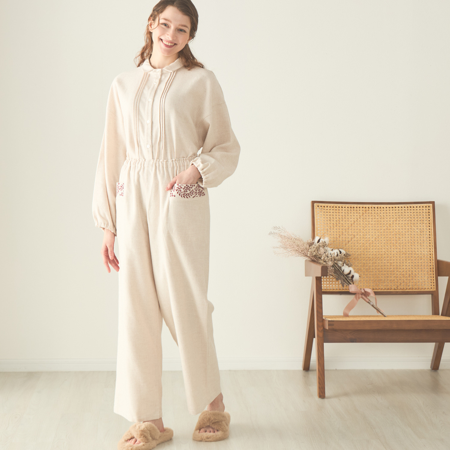 ナルエー 綿１００％ フランネル パジャマ