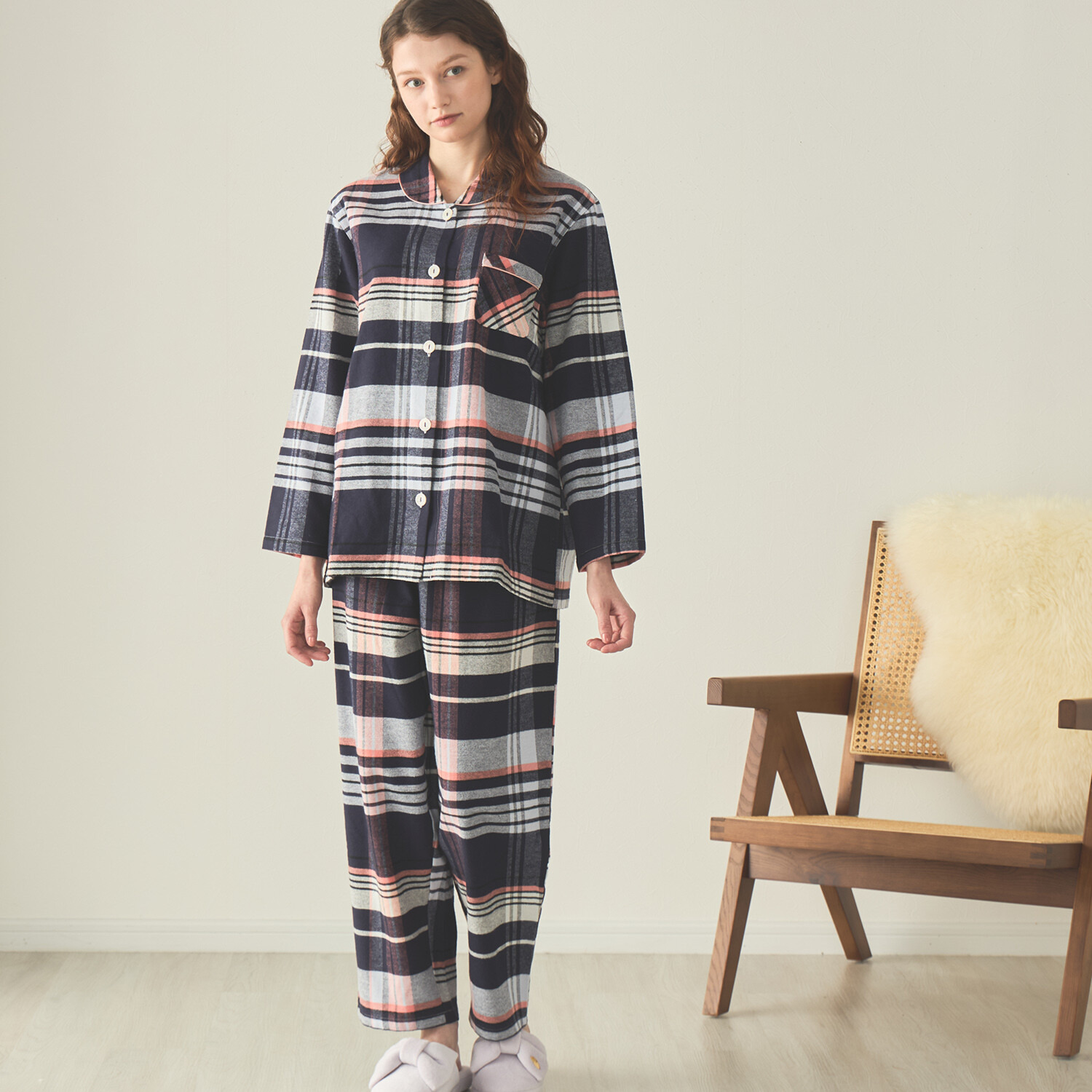 ナルエー 綿１００％ チェックパジャマ