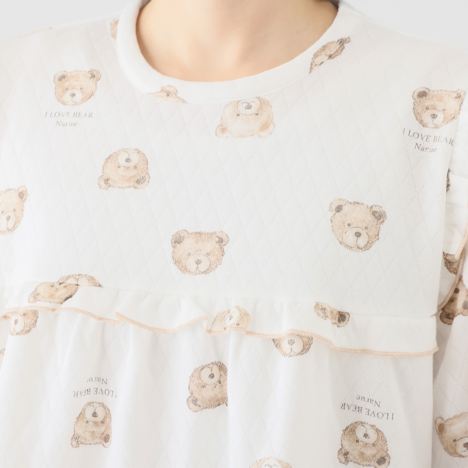 ナルエー 綿混・中綿入り接結 くまさん チュニックワンピース＆ 綿１００％スムース パンツ