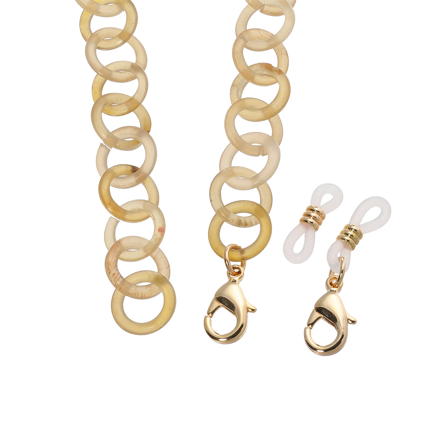 グレイスモア 飴色水牛 シンプルチェーンデザイン ロングネックレス兼 グラスホルダー