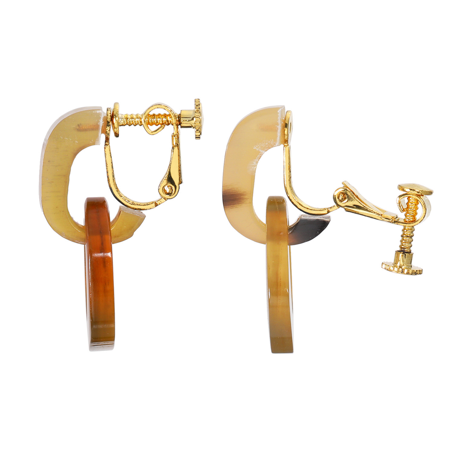 グレイスモア　水牛 チェーンデザイン イヤリング／ピアス