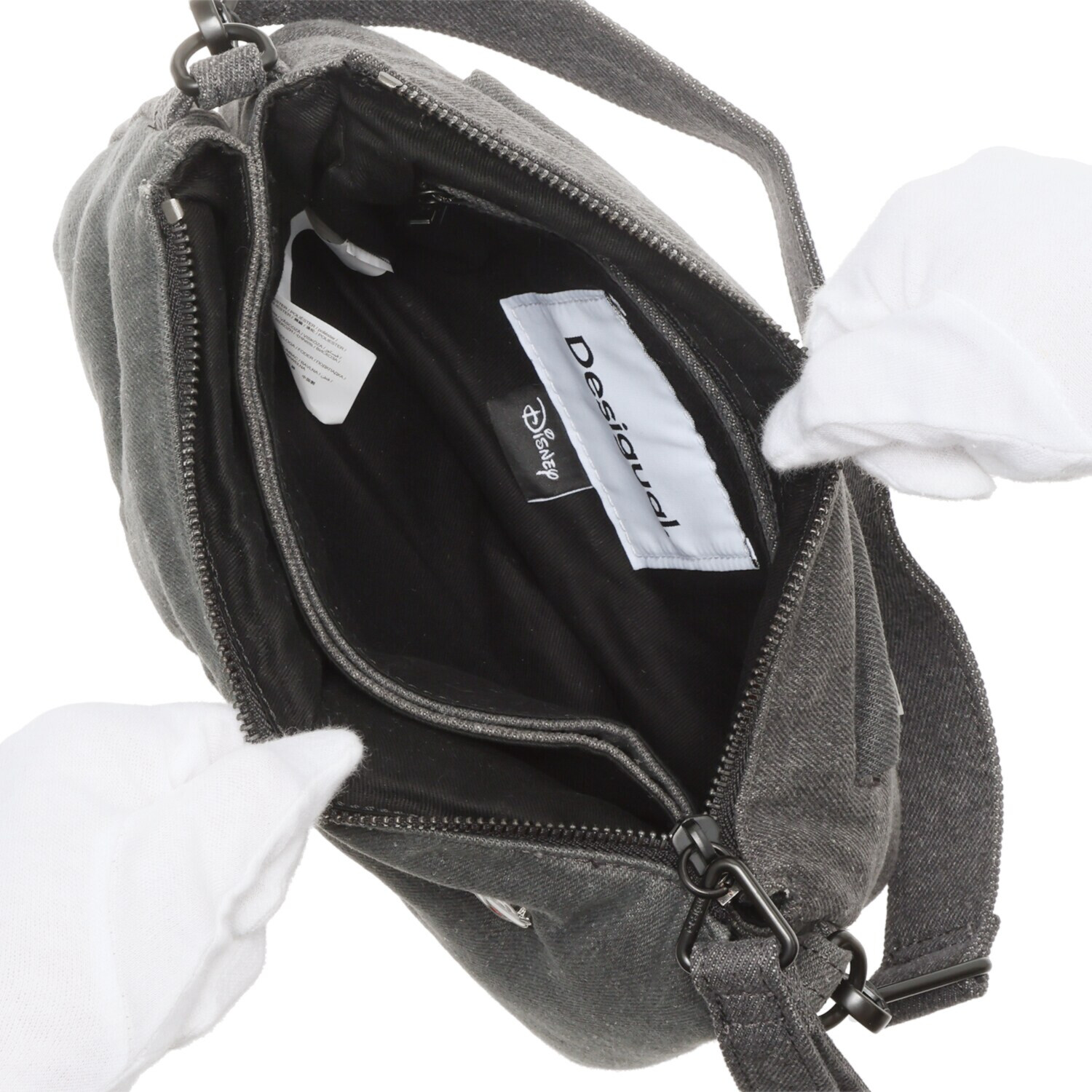 デシグアル ミッキーマウス スタッズアクセント デニムショルダーバッグ