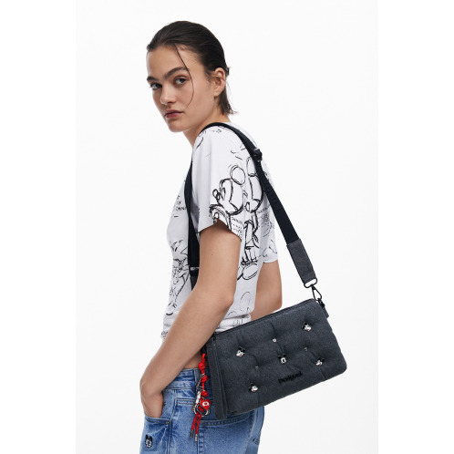 デシグアル ミッキーマウス スタッズアクセント デニムショルダーバッグ デシグアル ミッキーマウス スタッズアクセント デニムショルダーバッグ