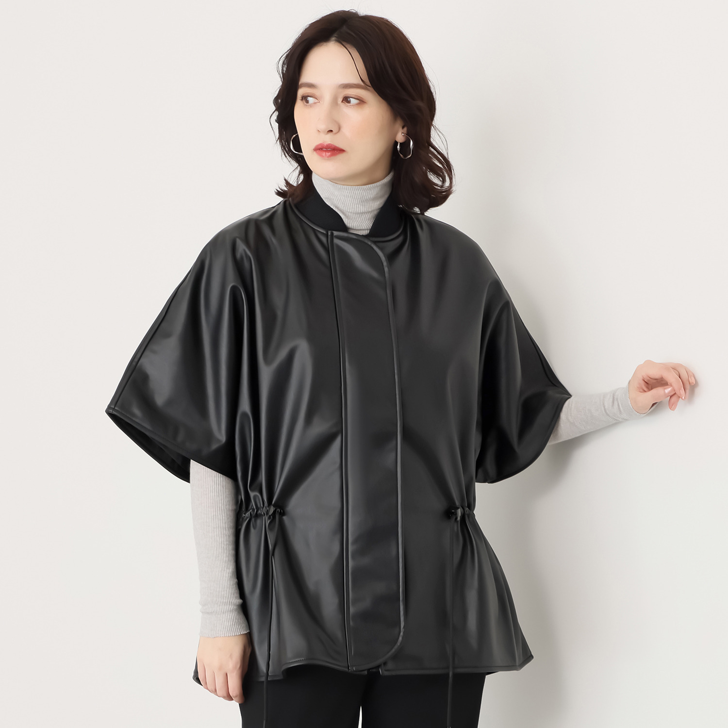 デシグアル 立体お花刺しゅう ポンチョ