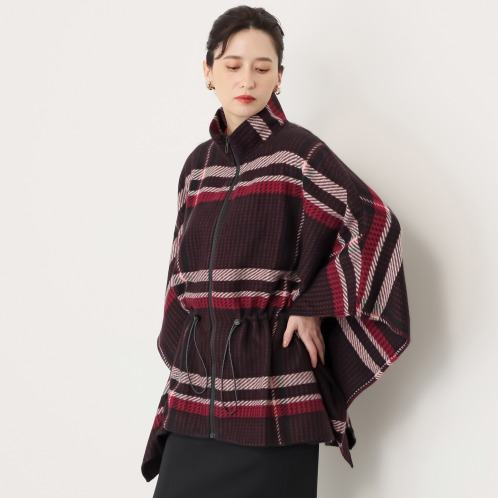デシグアル チェック柄 ふんわりポンチョ デシグアル チェック柄 ふんわりポンチョ
