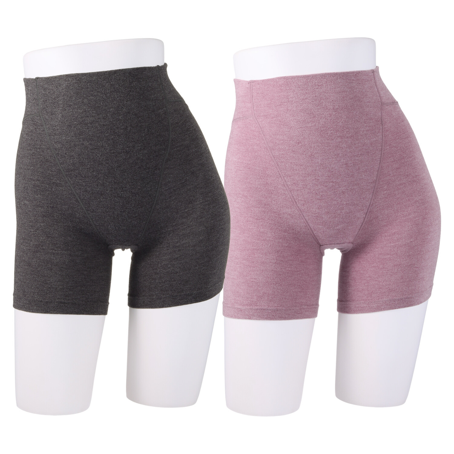 温活キュート ピーチ起毛 仙骨キルト 二分丈ボトム２色セット