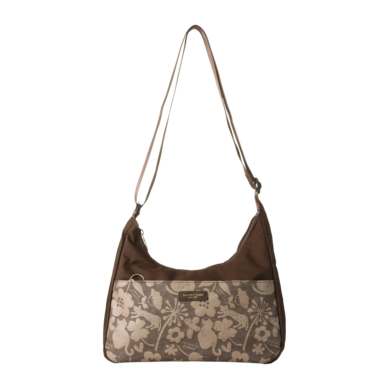 ダジュール ネコ＆花プリント ショルダーバッグ