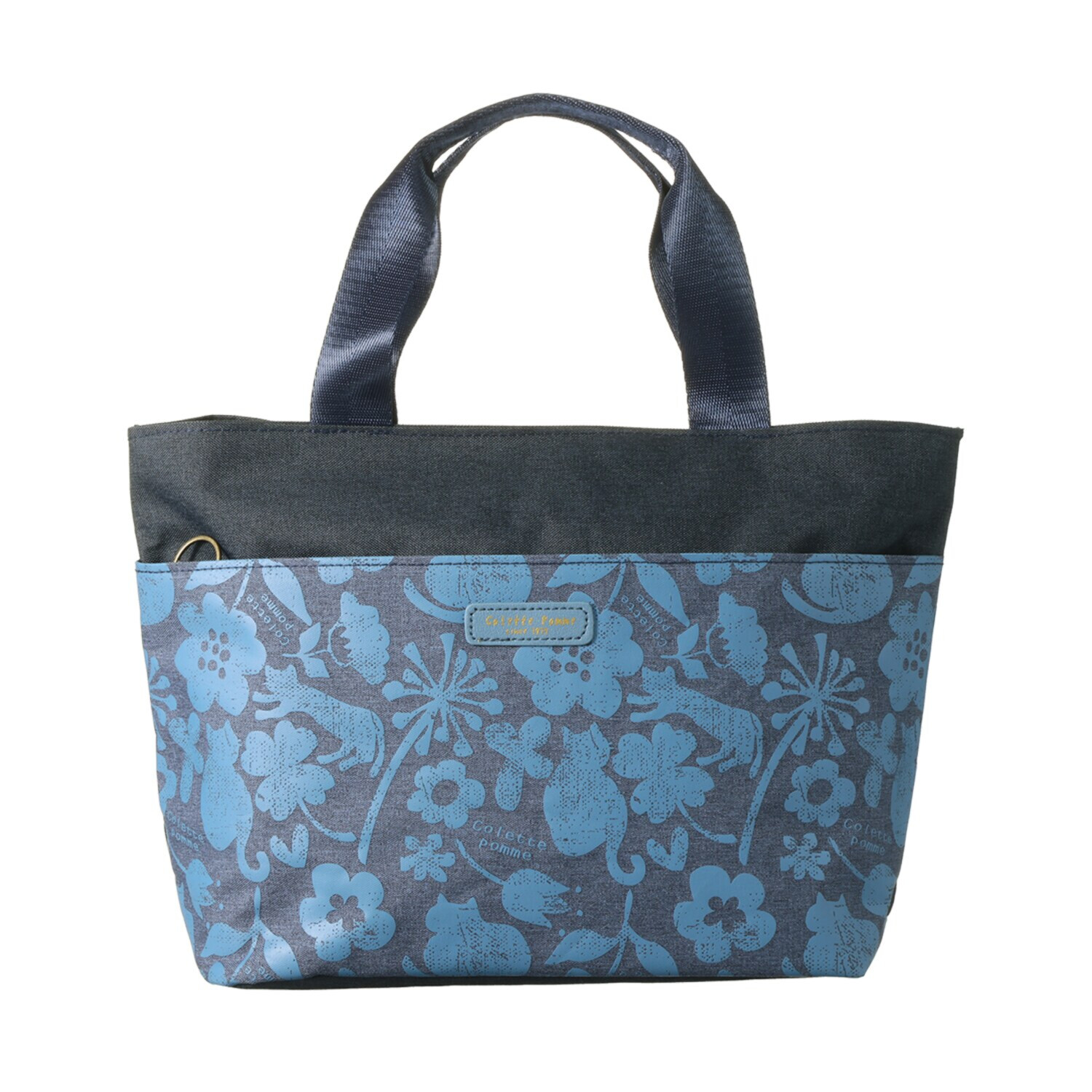 ダジュール ネコ＆花プリント トートバッグ