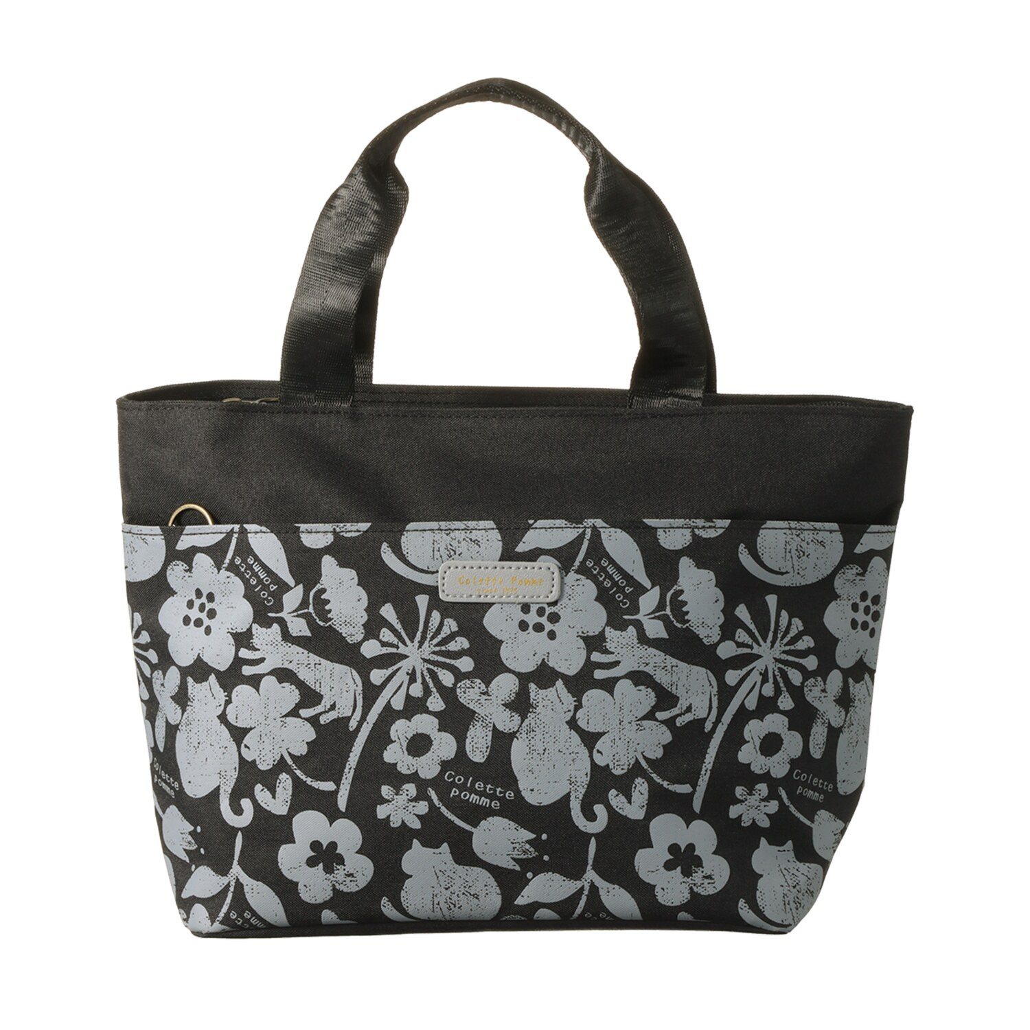 ダジュール ネコ＆花プリント トートバッグ