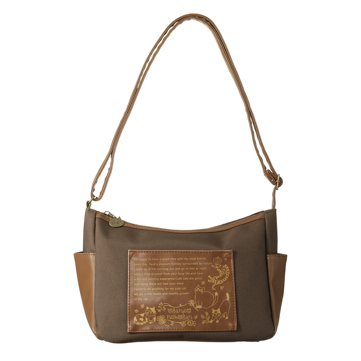 ダジュール ネコプリントポケット ショルダーバッグ