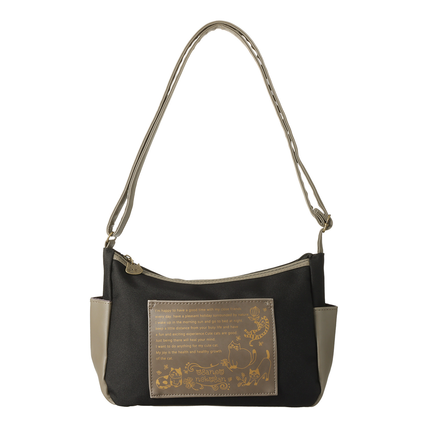 ダジュール ネコプリントポケット ショルダーバッグ