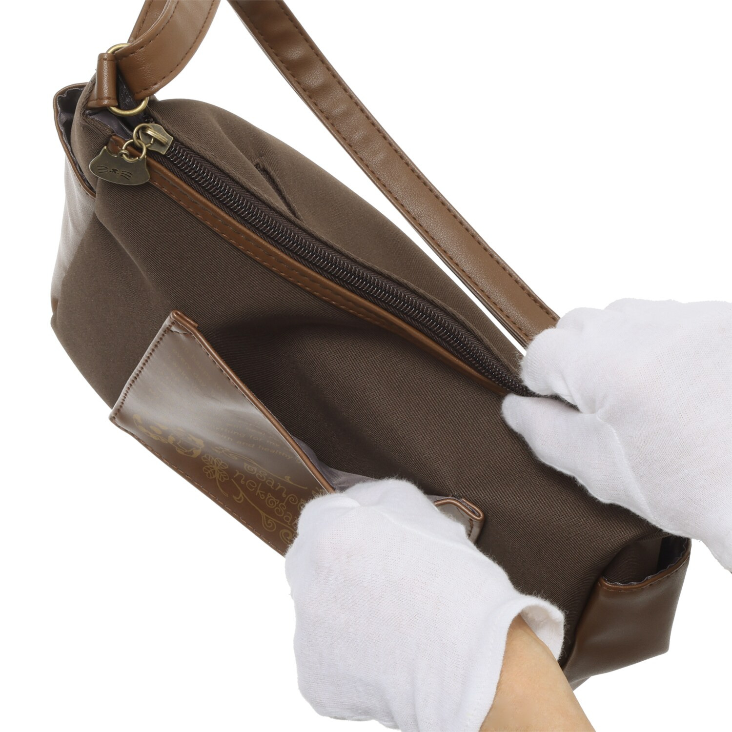 ダジュール ネコプリントポケット ショルダーバッグ