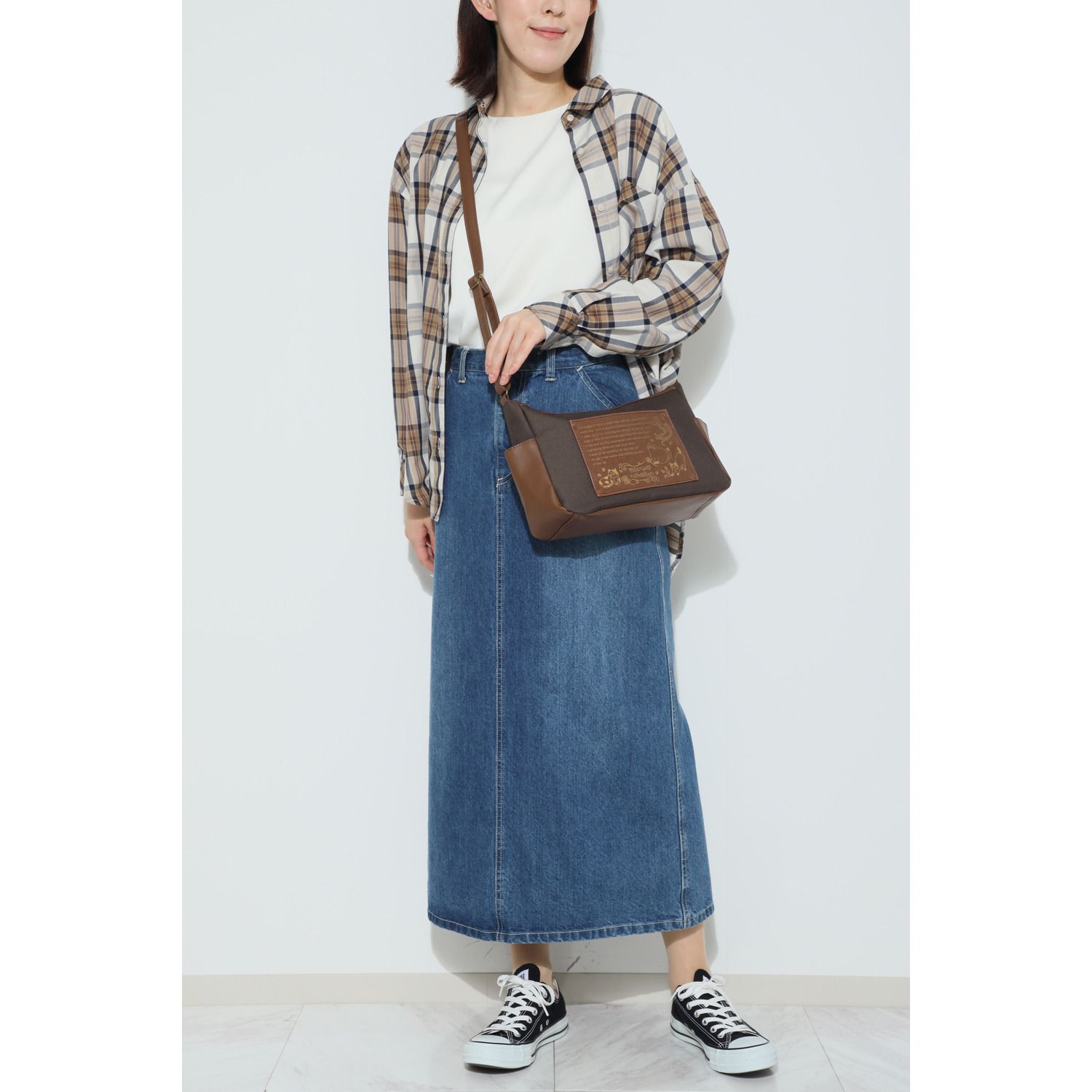 ダジュール ネコプリントポケット ショルダーバッグ