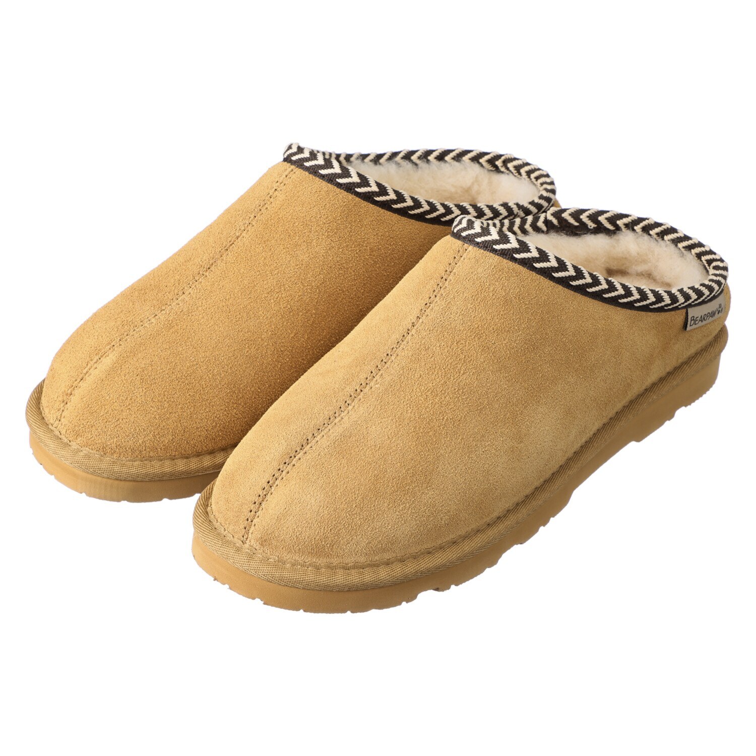 ベアパウ はっ水牛革スエード ムートン調 厚底スリッポンシューズ “タビタ”