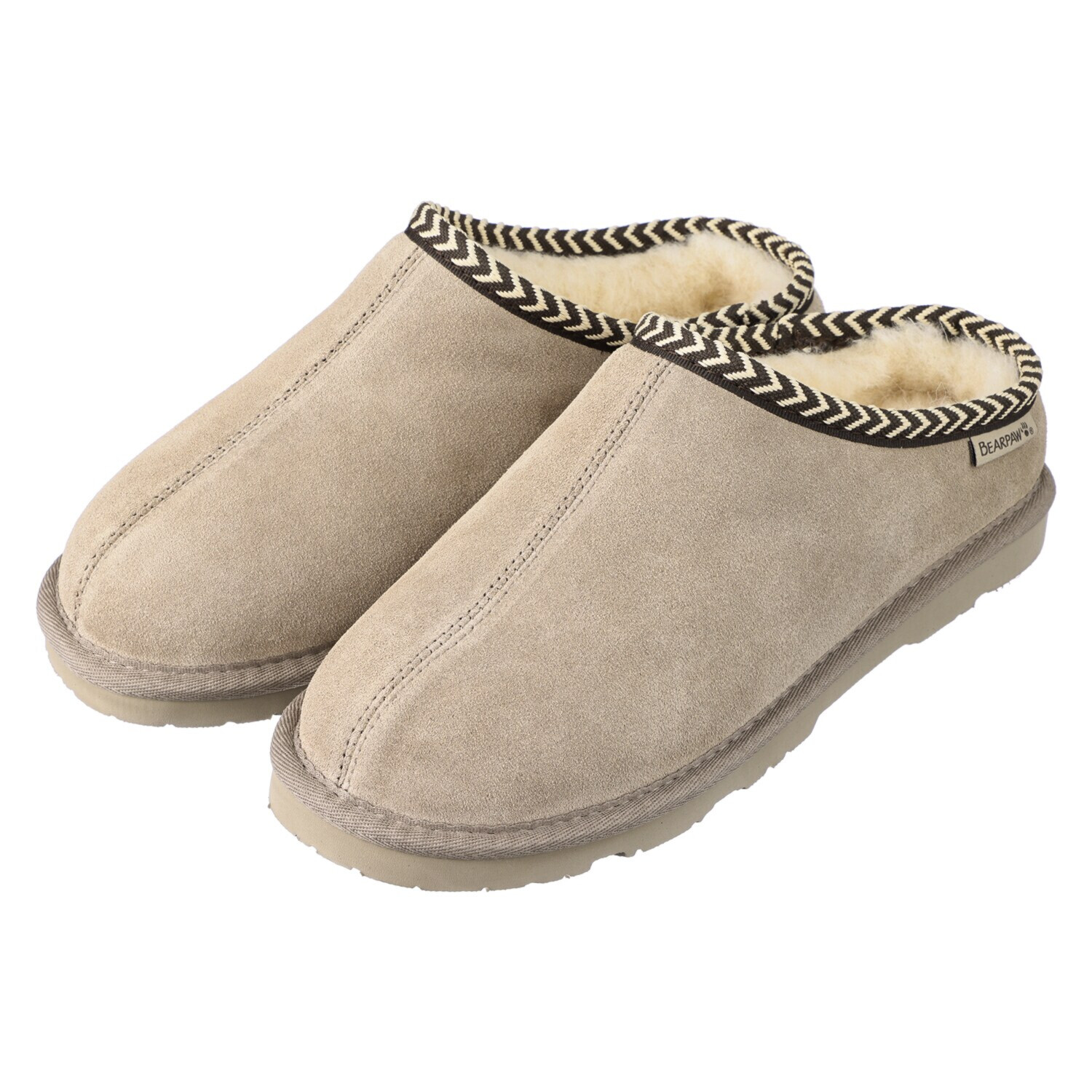 ベアパウ はっ水牛革スエード ムートン調 厚底スリッポンシューズ “タビタ”