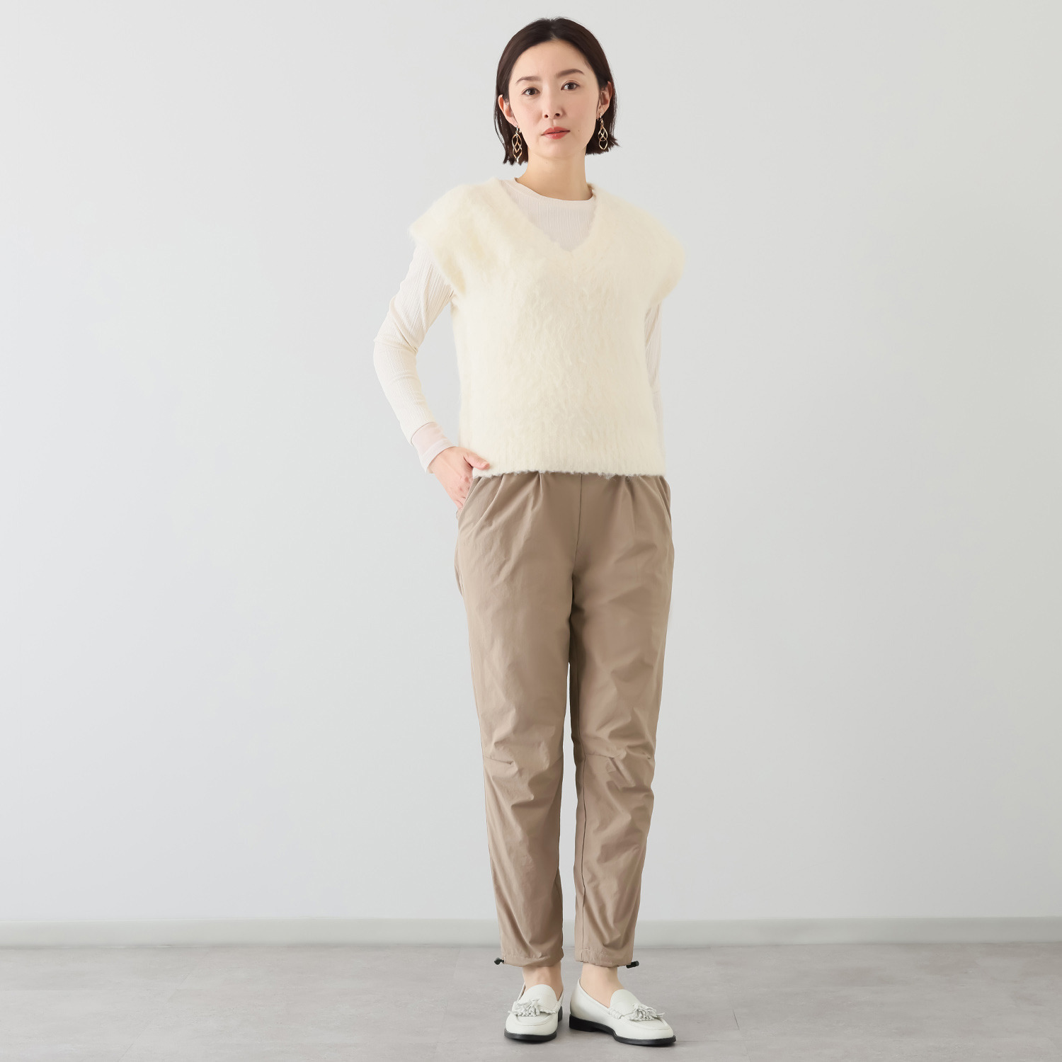 Ｋａｐｐａ ＵＶカット・はっ水 布帛リップストップ 裏シャギーパンツ