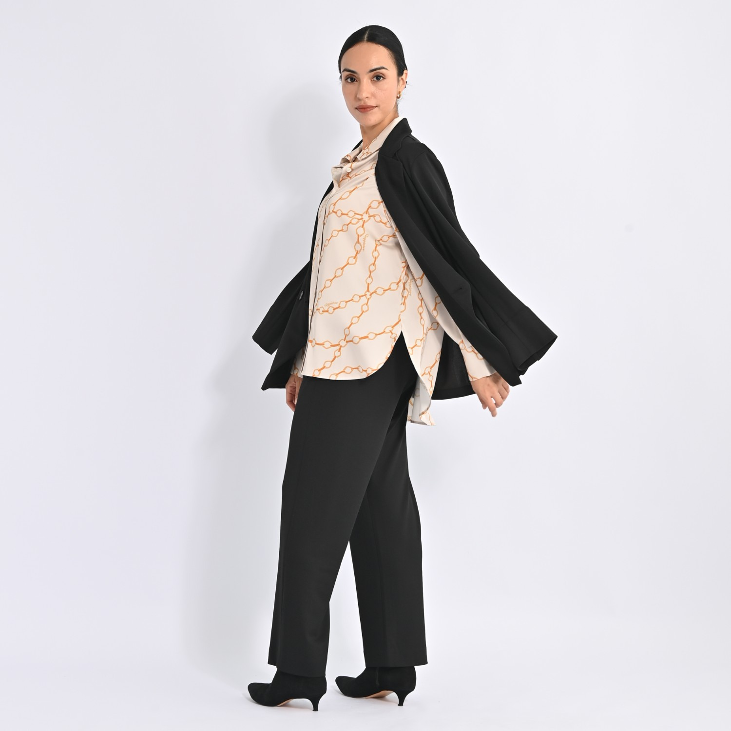 ヴィアッジャーレ ドレープジャージー ダブルフロント ライトテーラード ジャケット