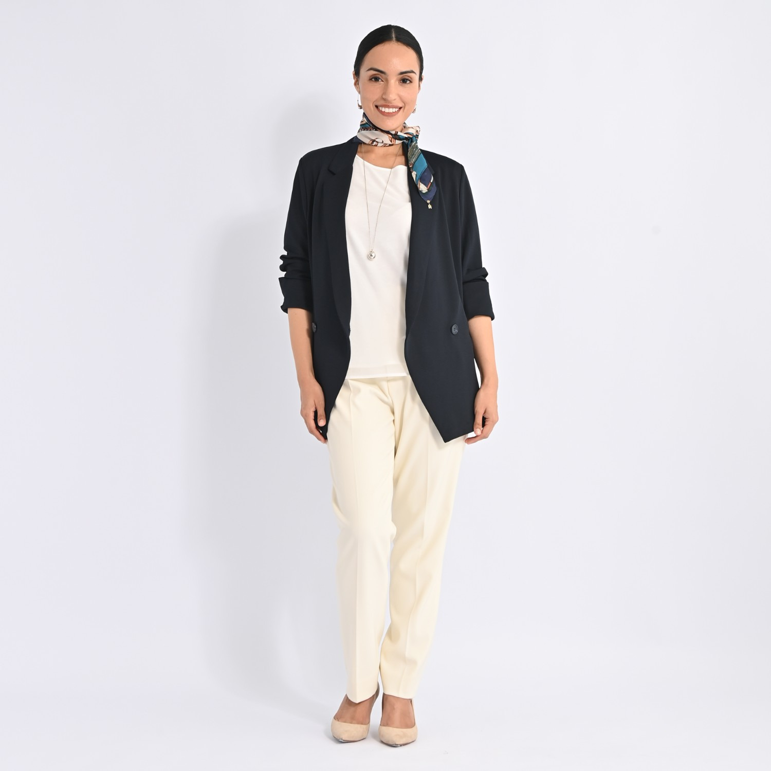 ヴィアッジャーレ ドレープジャージー ダブルフロント ライトテーラード ジャケット