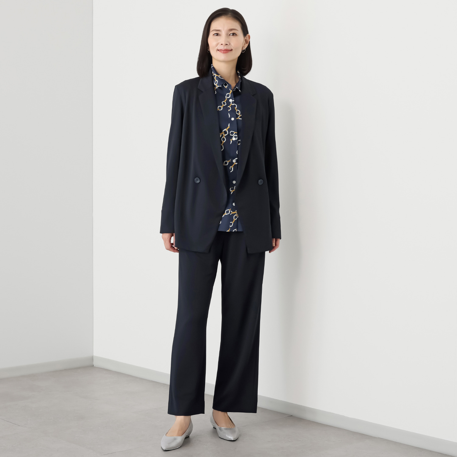 ヴィアッジャーレ ドレープジャージー ワイドパンツ