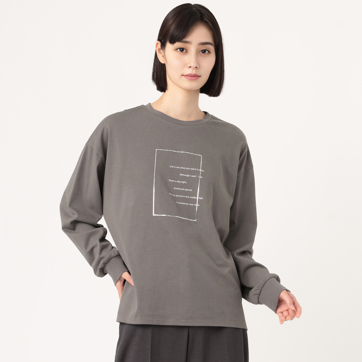 エピデミーク 箔プリント ロングＴシャツ