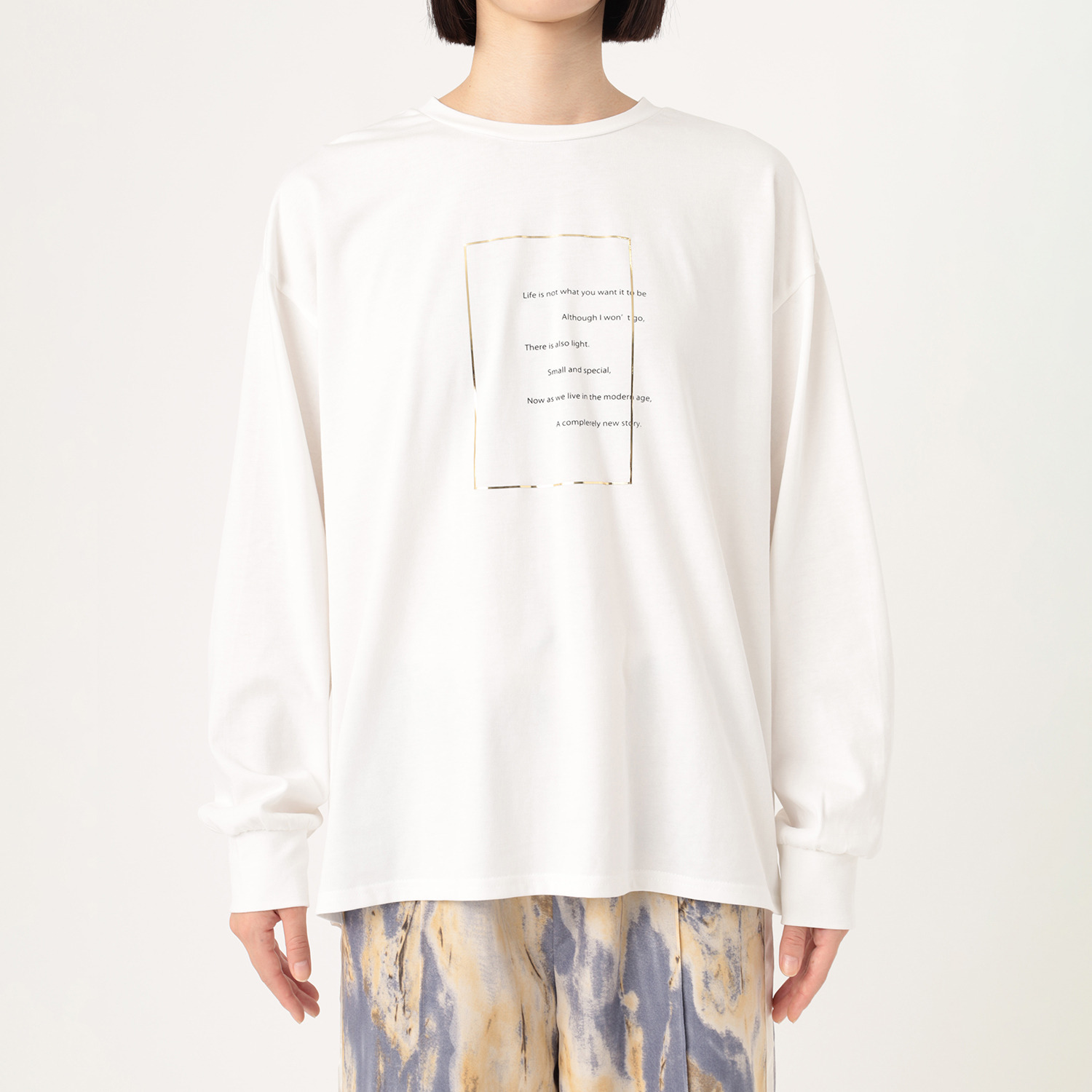 エピデミーク 箔プリント ロングＴシャツ