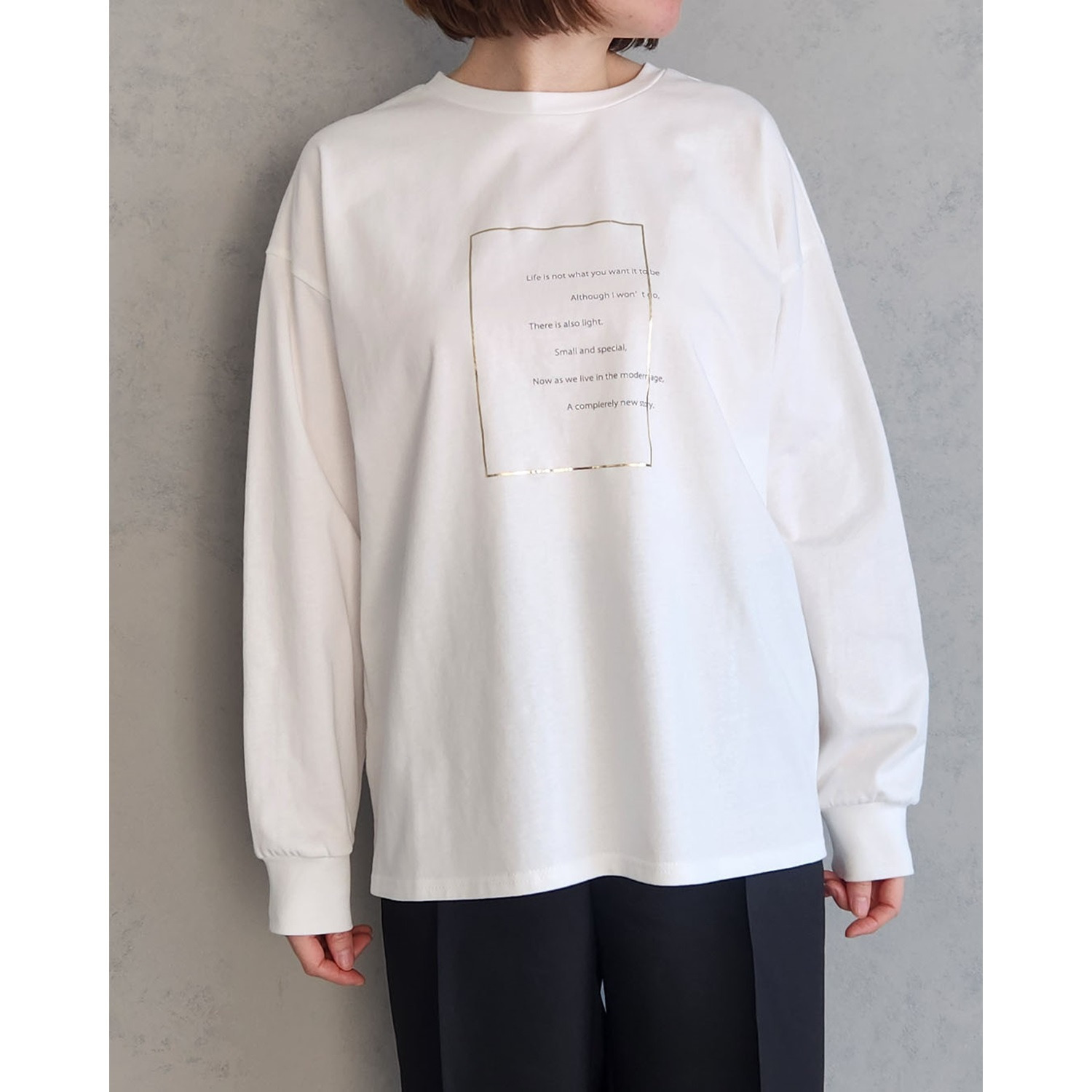 エピデミーク 箔プリント ロングＴシャツ