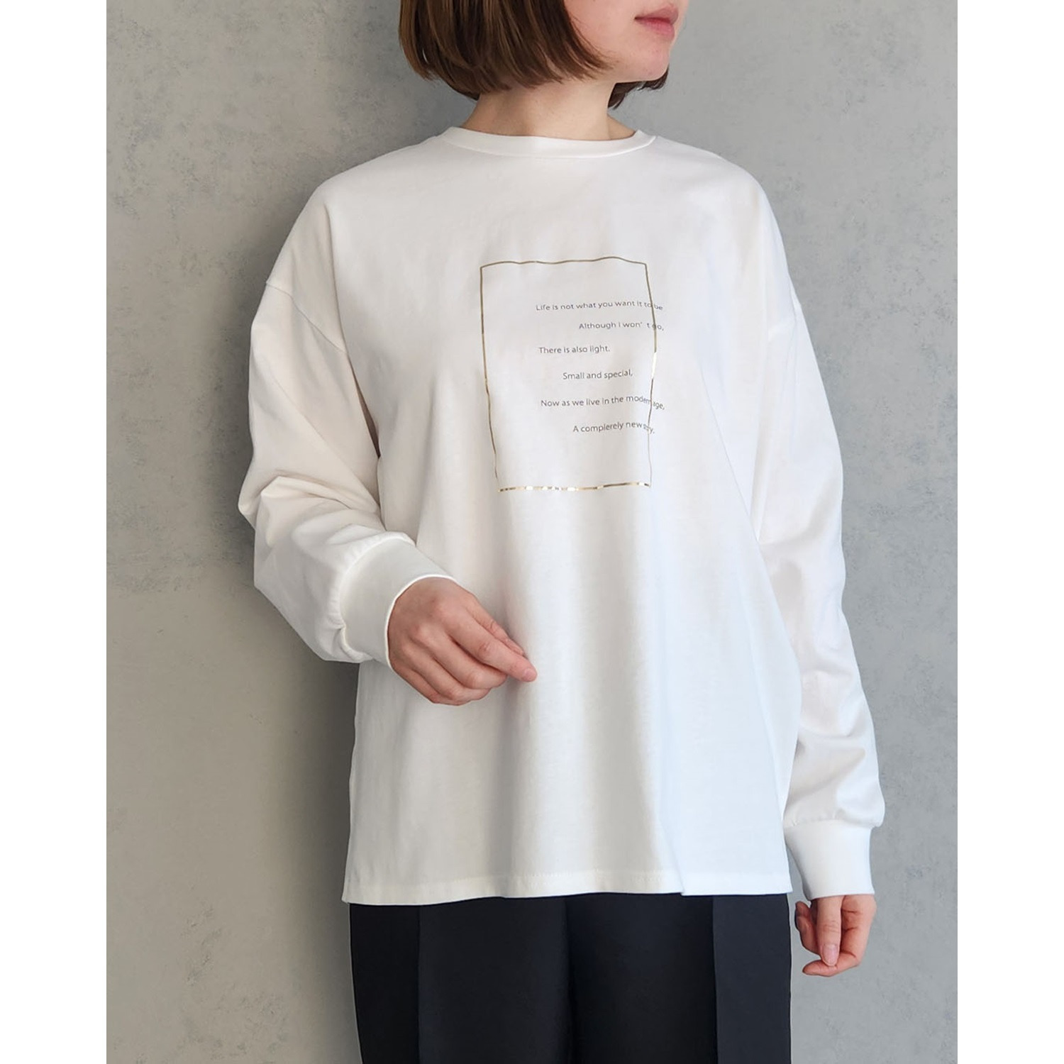 エピデミーク 箔プリント ロングＴシャツ