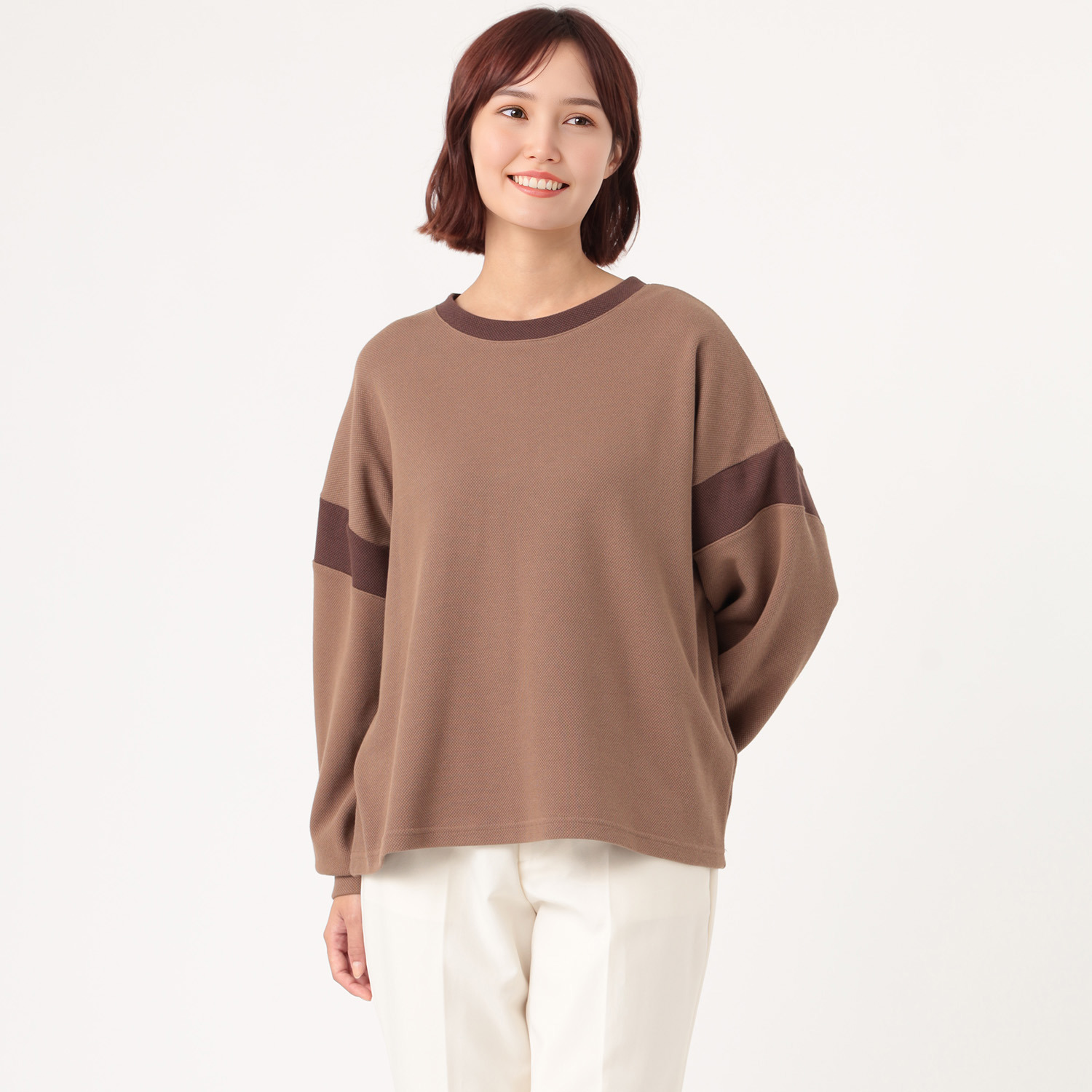 ダジュール バイカラー切替 デザインプルオーバー