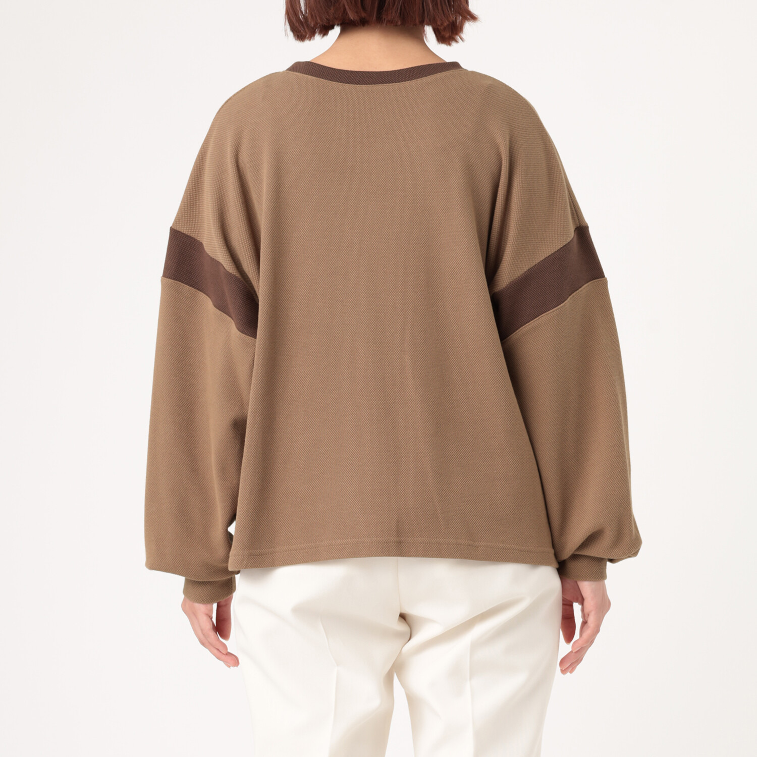 ダジュール バイカラー切替 デザインプルオーバー