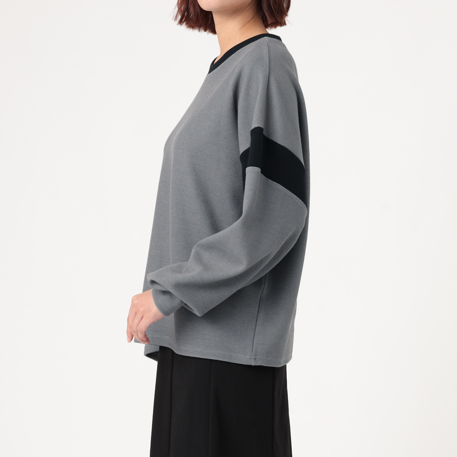 ダジュール バイカラー切替 デザインプルオーバー