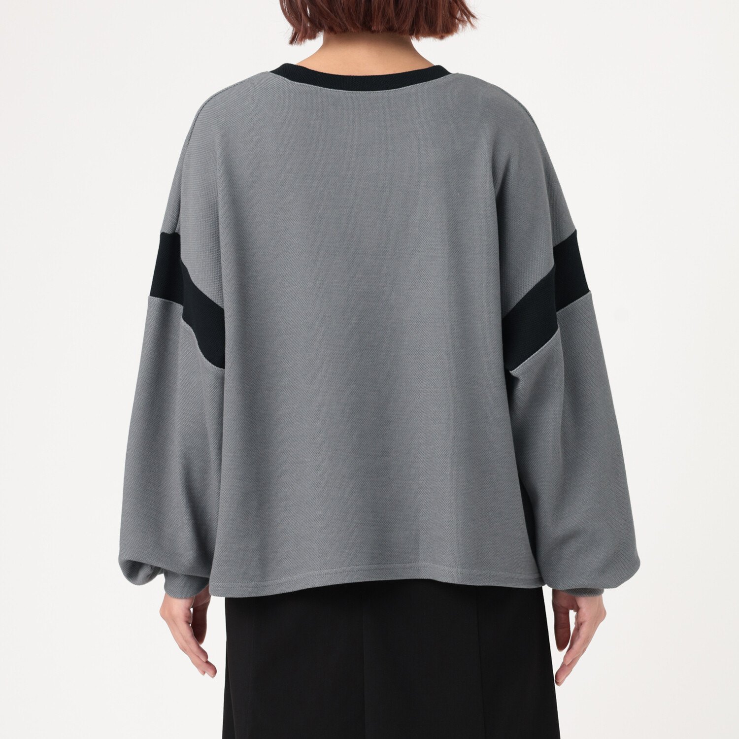 ダジュール バイカラー切替 デザインプルオーバー