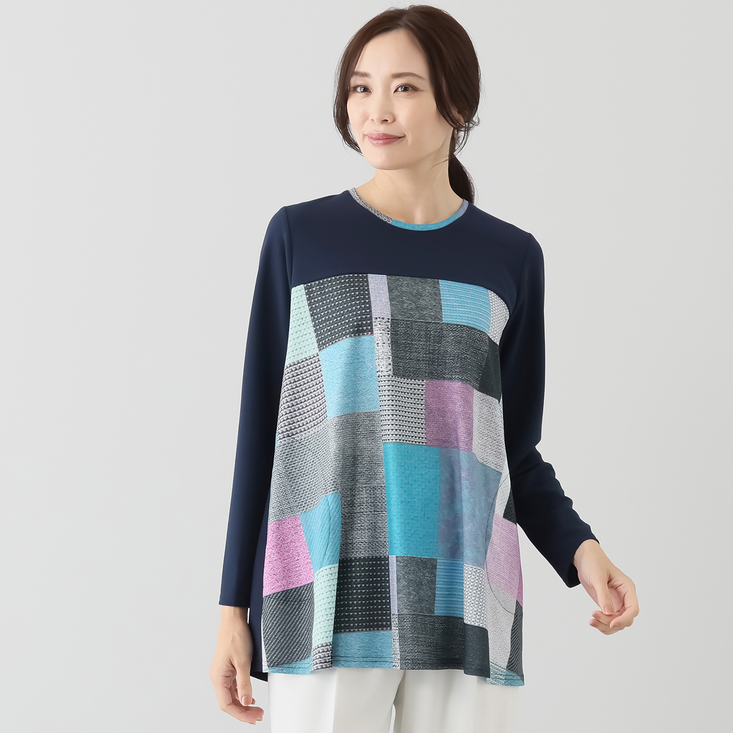 ダジュール プリント配色チュニック