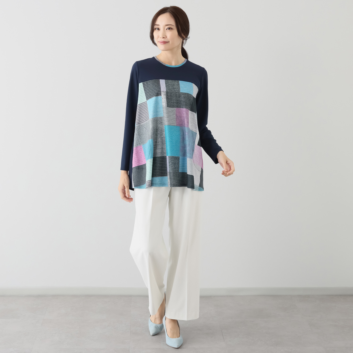 ダジュール プリント配色チュニック