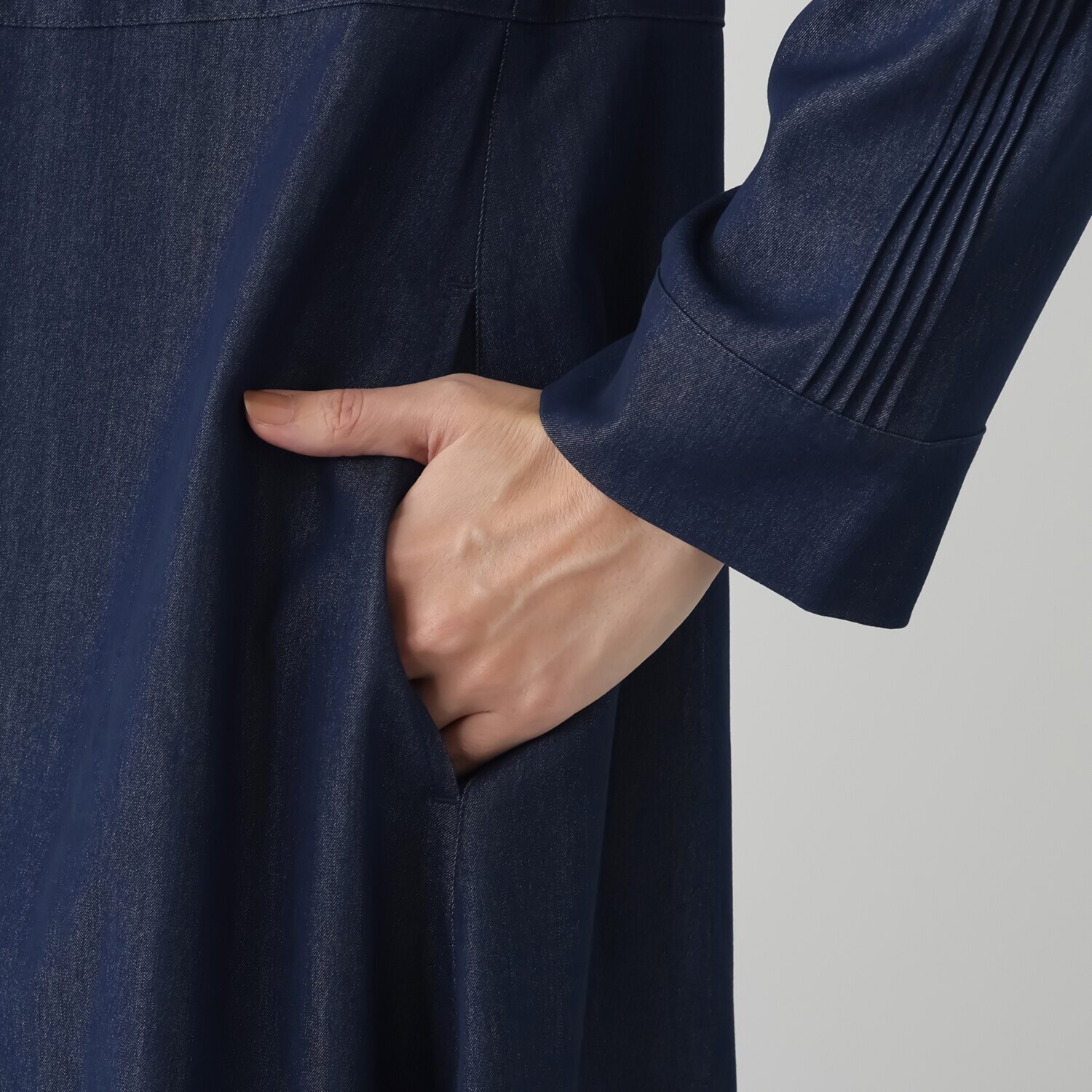 ダジュール デニム調 フードデザインコート