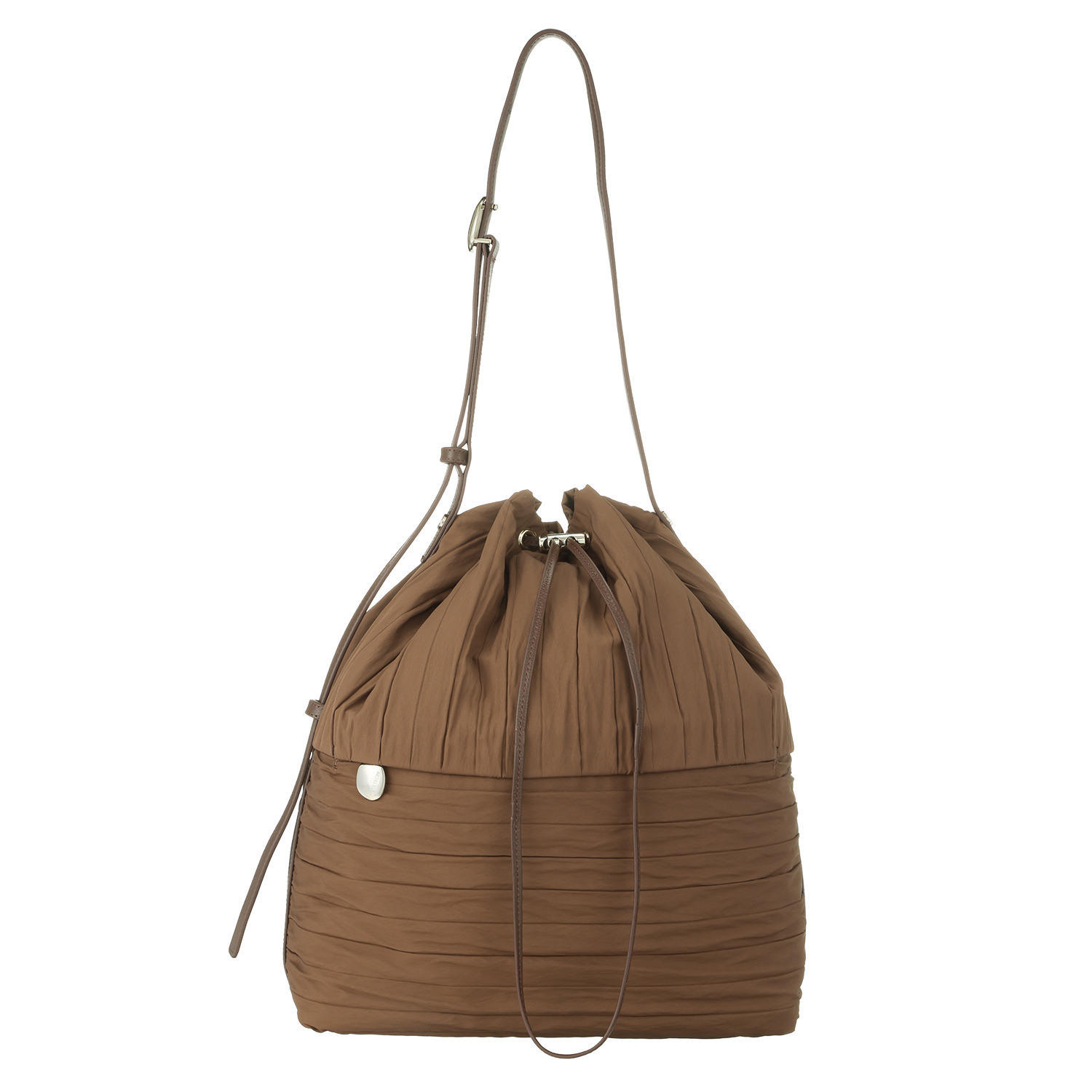 ミッシェル　クラン はっ水 シワプリーツ 巾着ショルダーバッグ