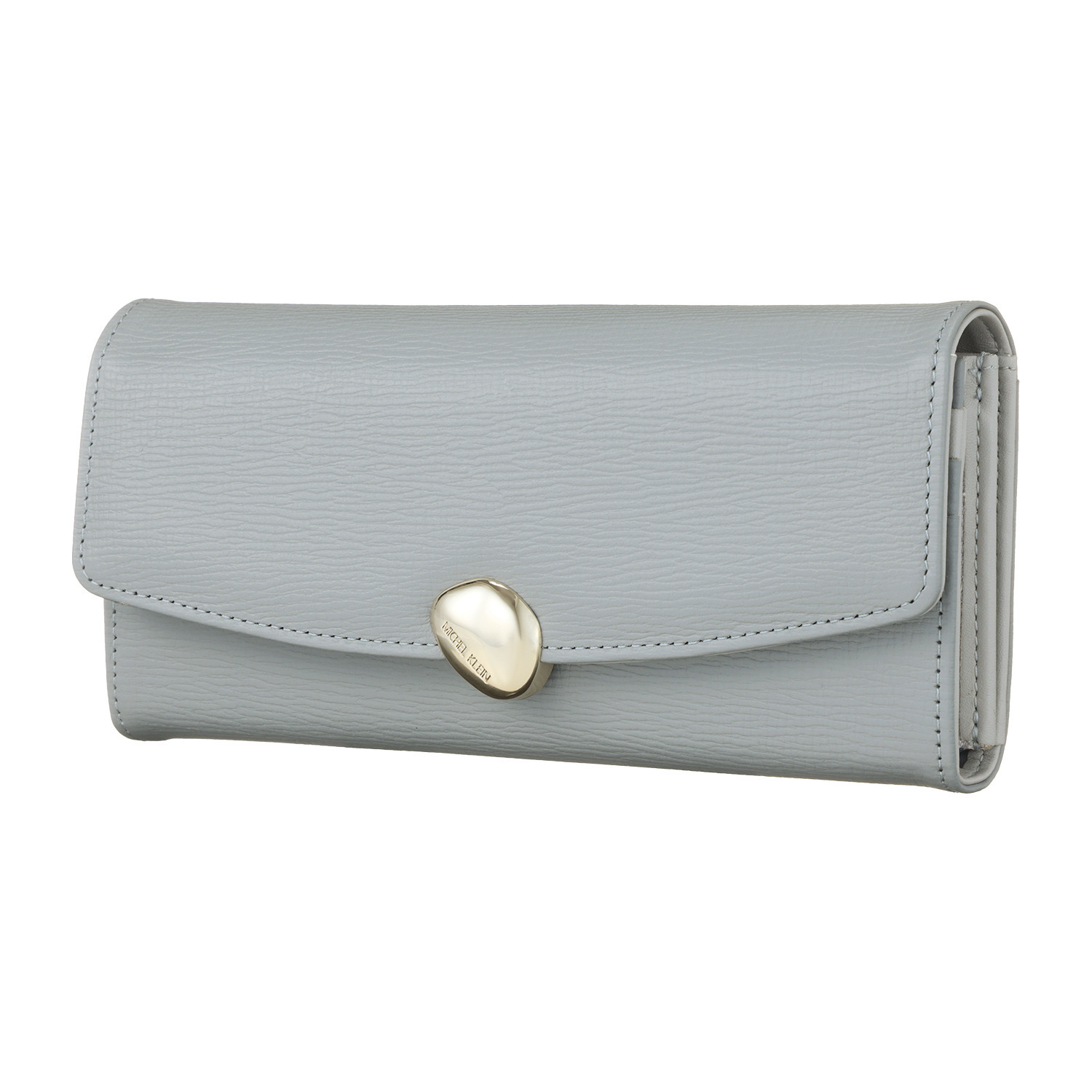 ミッシェル　クラン はっ水 牛革シュリンク型押し ストーンデザインホック式 長財布