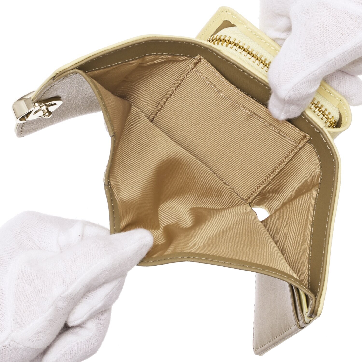 ミッシェル　クラン はっ水 牛革シュリンク型押し ストーンデザインホック式 二つ折り財布