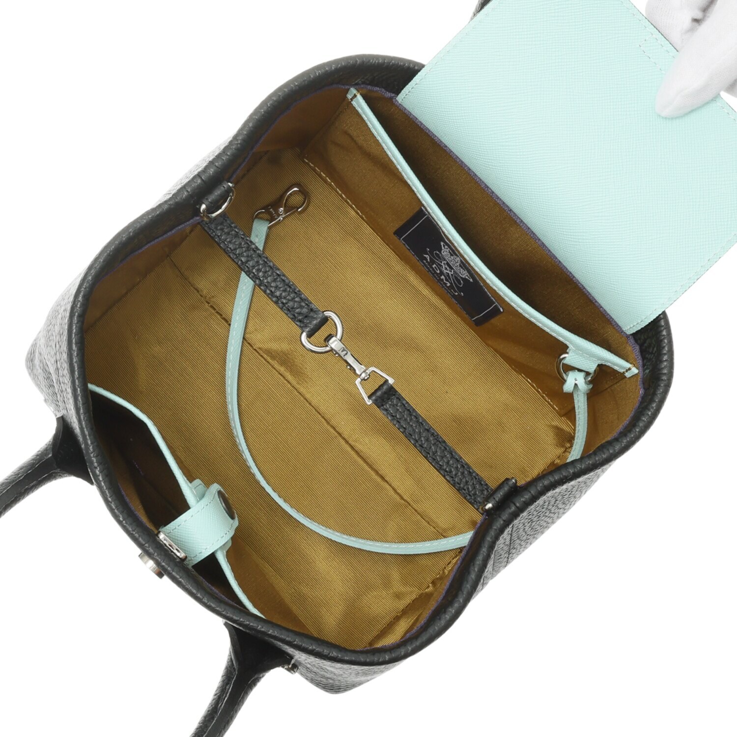 エーディーエムジェイ ＴＨＥ　ＢＥＥ 牛革シュリンク型押し ２ウェイ キューブミニトートバッグ