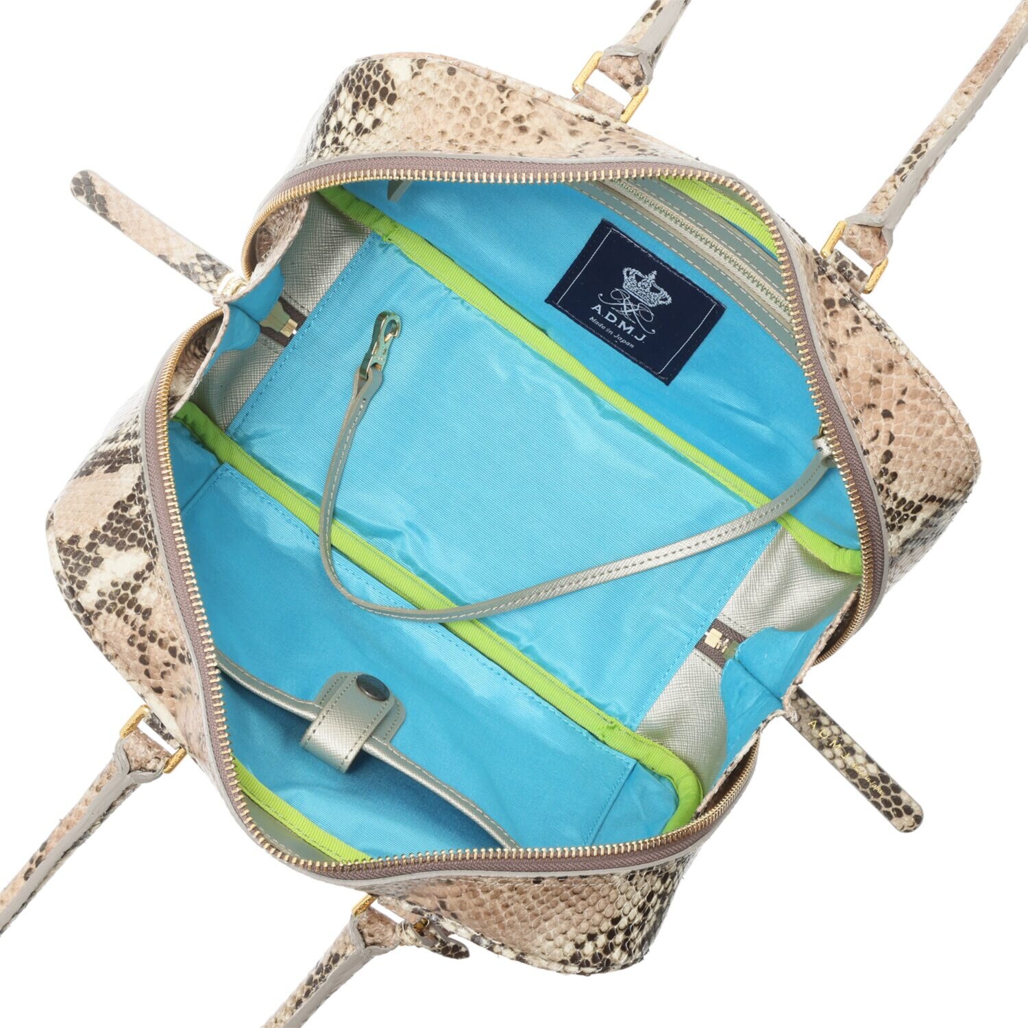 エーディーエムジェイ イタリアンレザー 全開ショルダーボストン