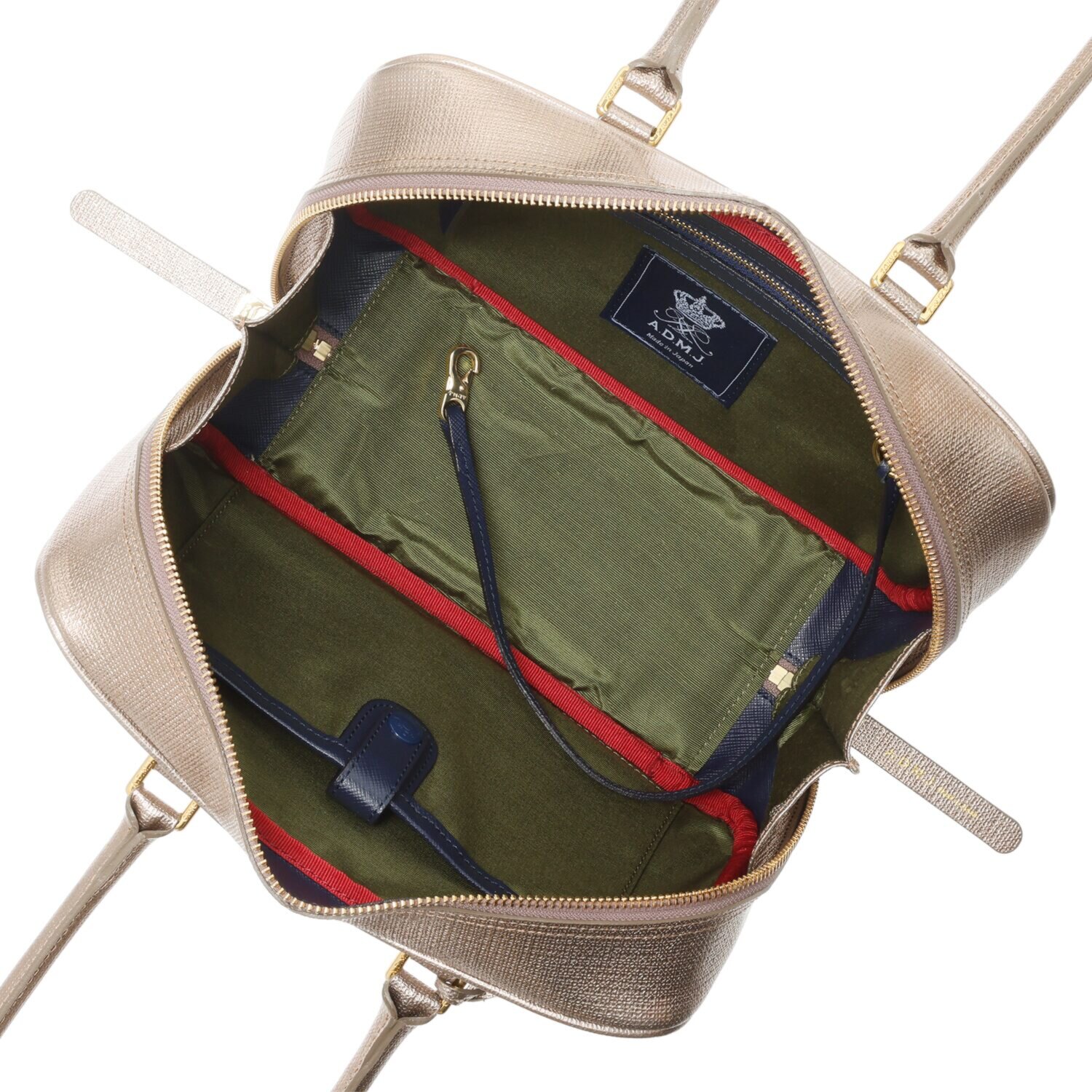 エーディーエムジェイ イタリアンレザー 全開ショルダーボストン