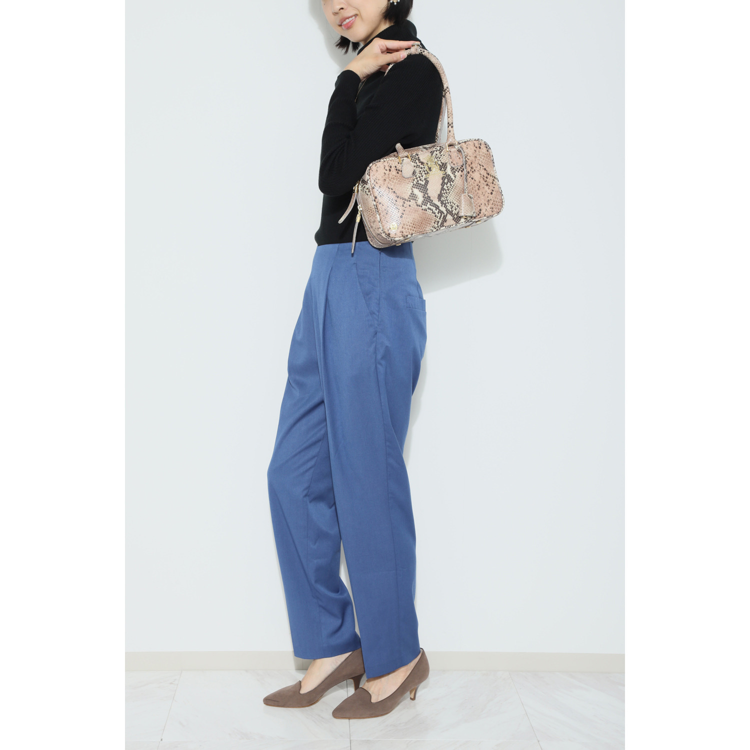 エーディーエムジェイ イタリアンレザー 全開ショルダーボストン