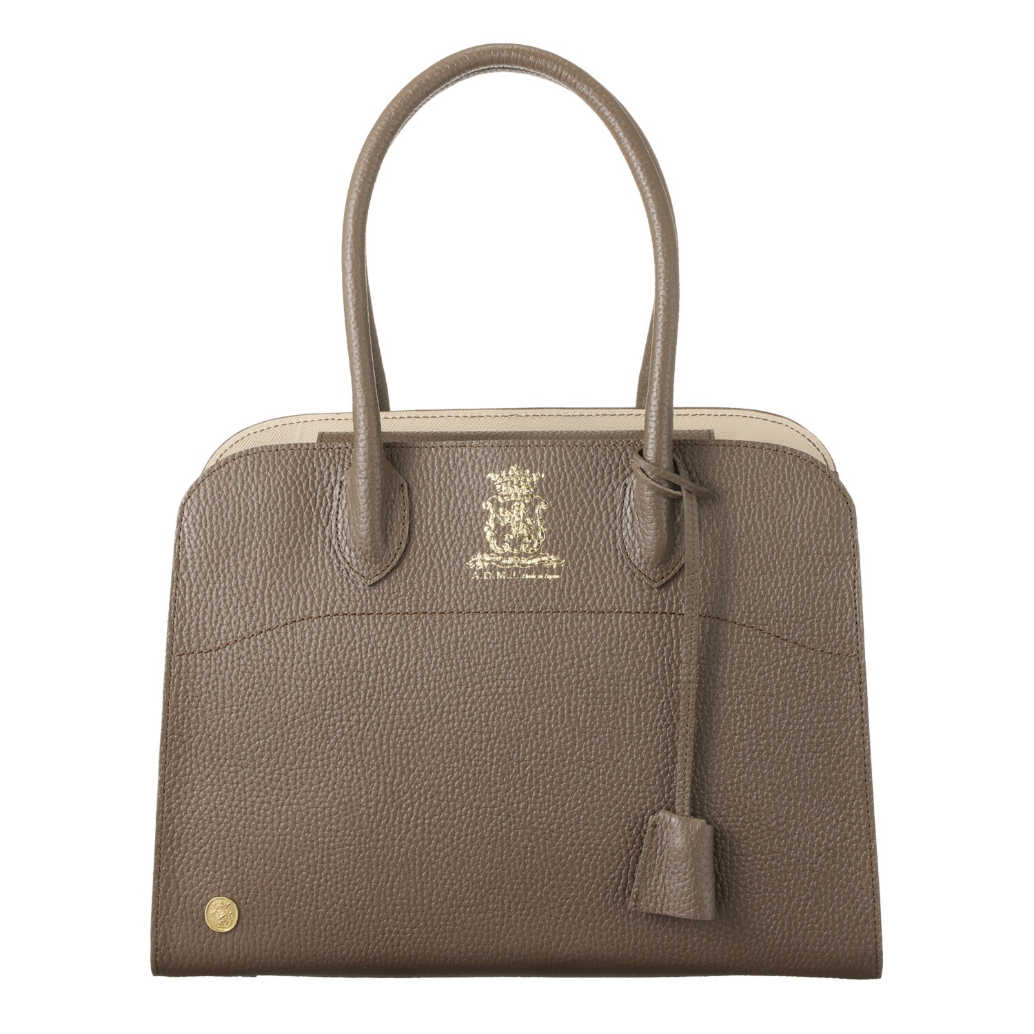 エーディーエムジェイ 牛革シュリンク型押し ニュートートバッグ