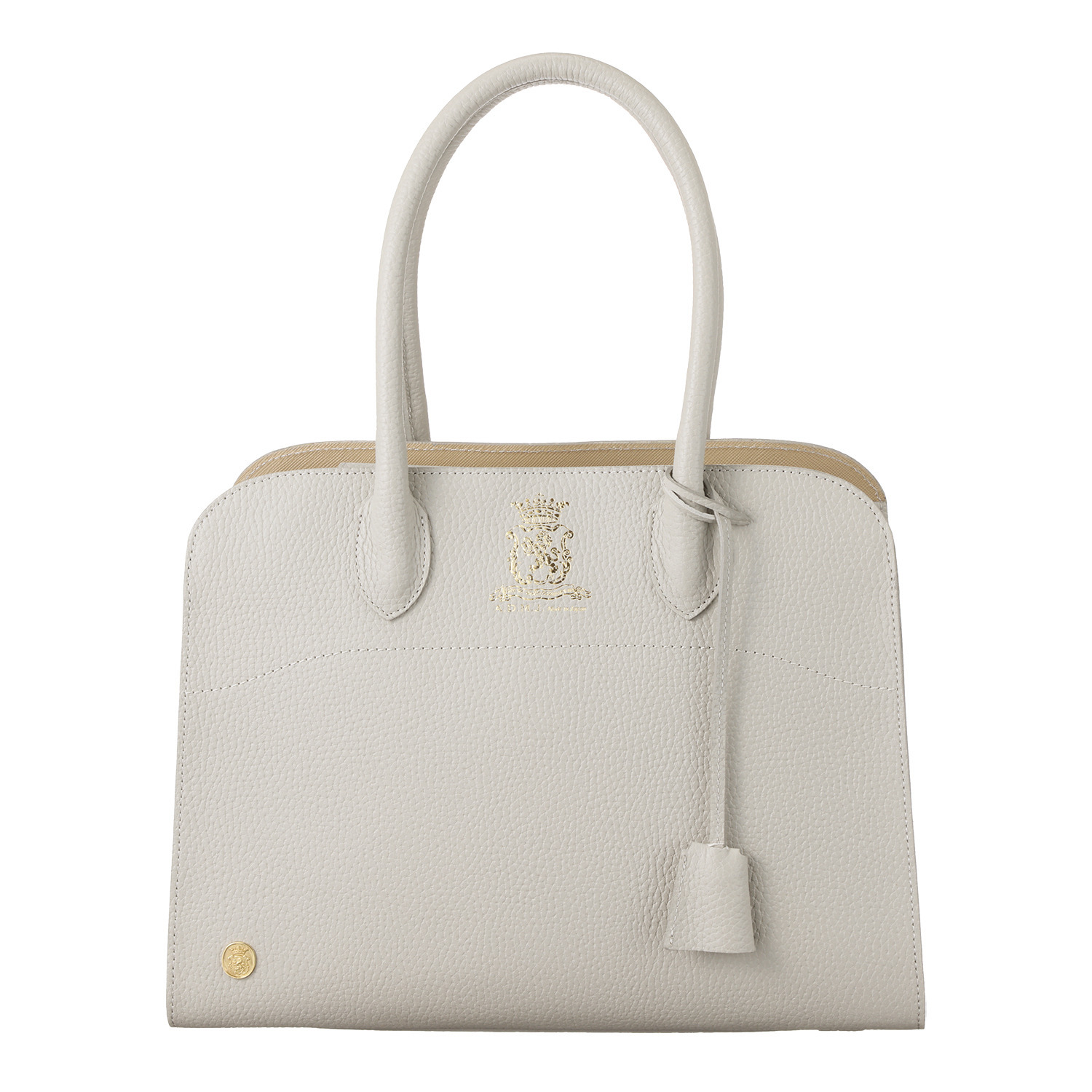 エーディーエムジェイ 牛革シュリンク型押し ニュートートバッグ