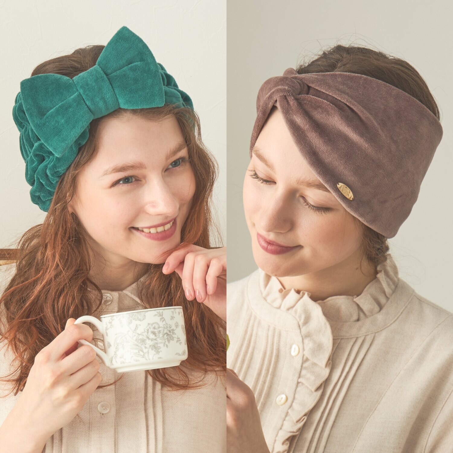 ナルエー コットンベロア ヘアバンド２個セット