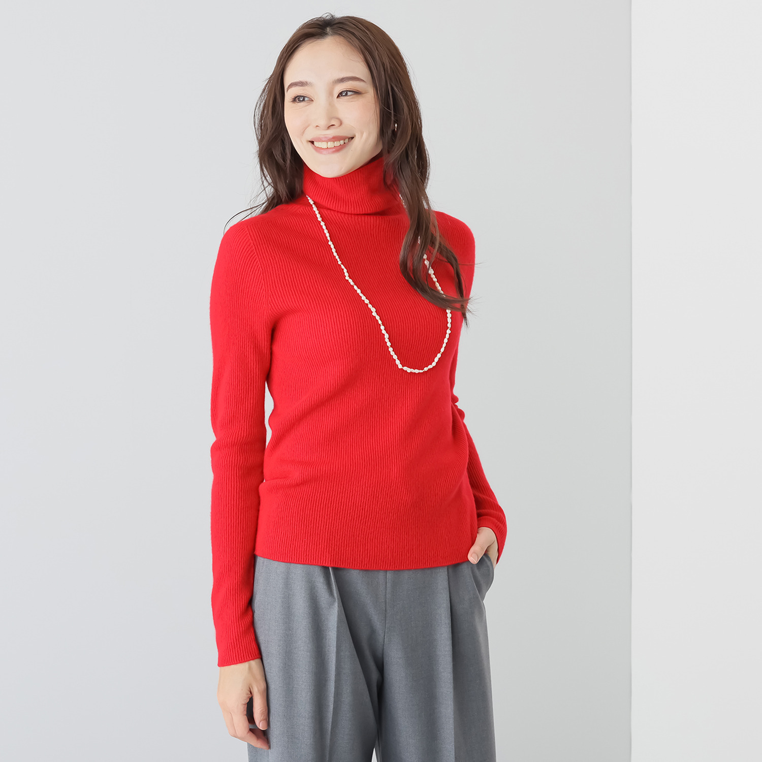 亀　恭子セレクト！ ベルタアットリーチェ 内モンゴル産 カシミヤ１００％ リブニットプルオーバー