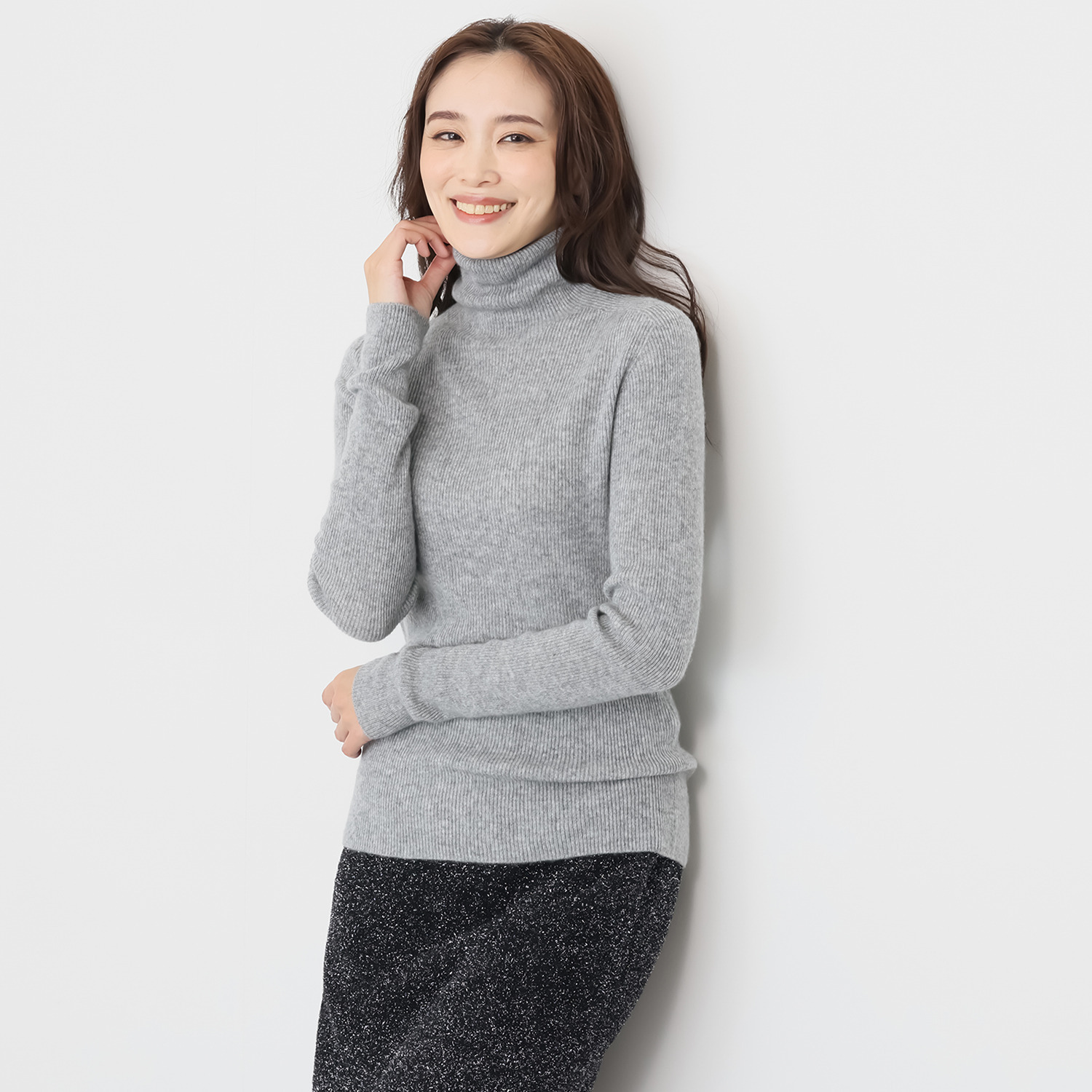 亀　恭子セレクト！ ベルタアットリーチェ 内モンゴル産 カシミヤ１００％ リブニットプルオーバー