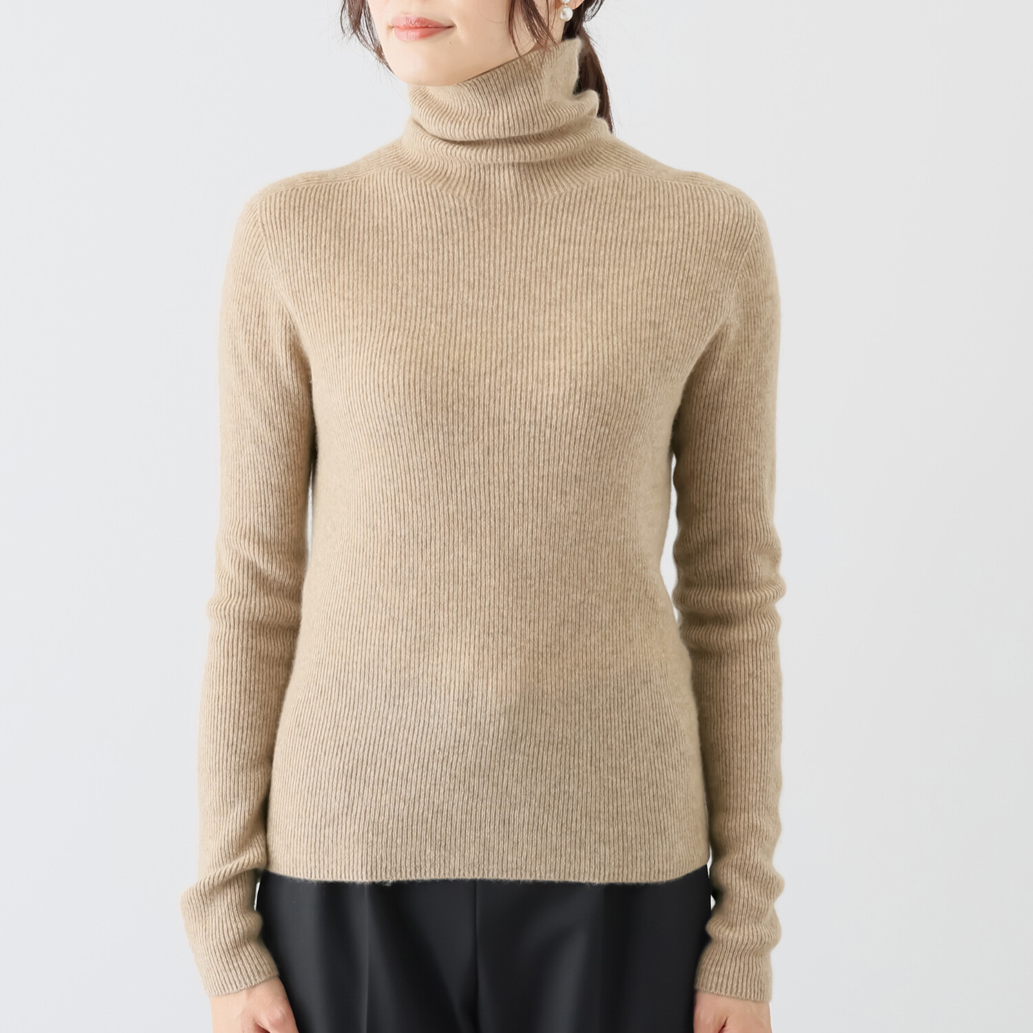 亀　恭子セレクト！ ベルタアットリーチェ 内モンゴル産 カシミヤ１００％ リブニットプルオーバー