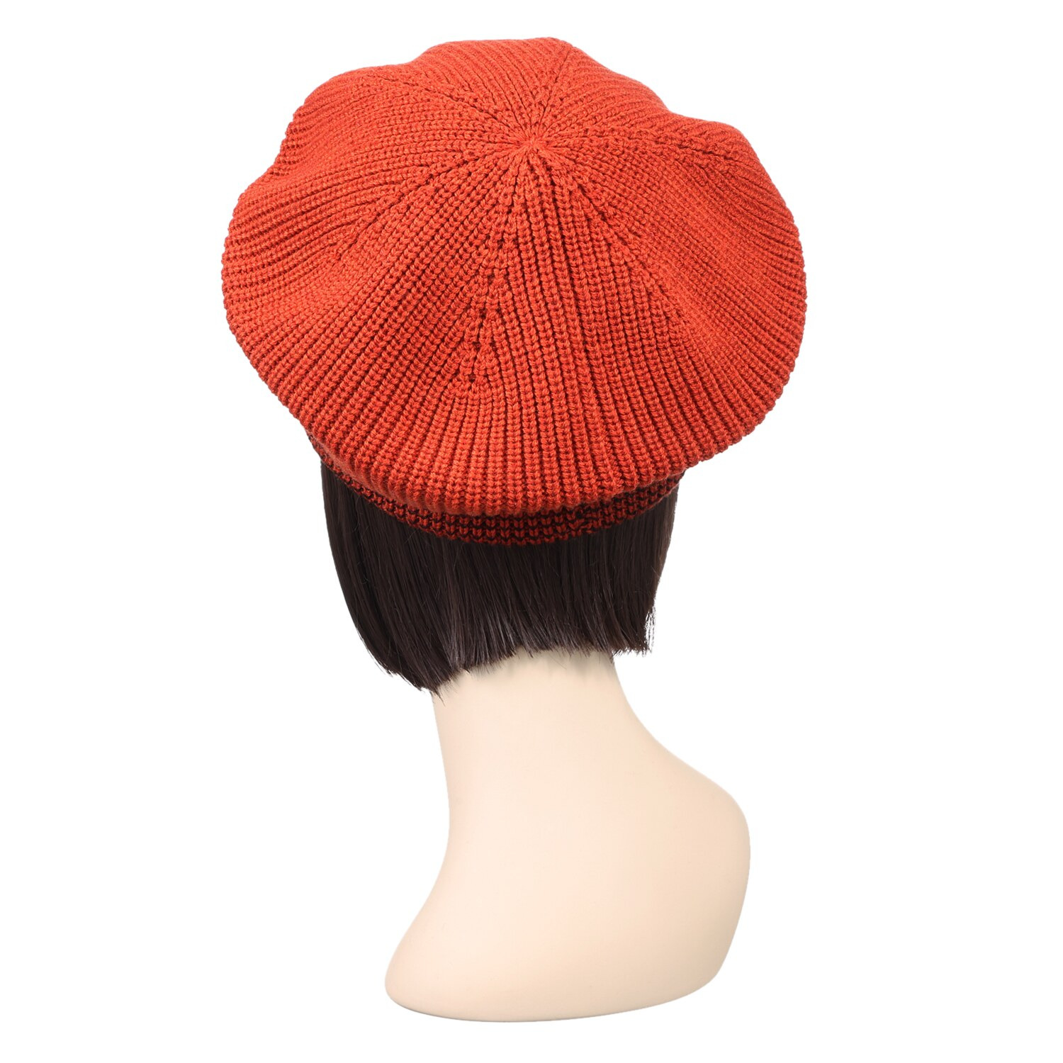 ヘ・エラ メリノウール１００％ バイカラーライン アクセント ニットベレー帽