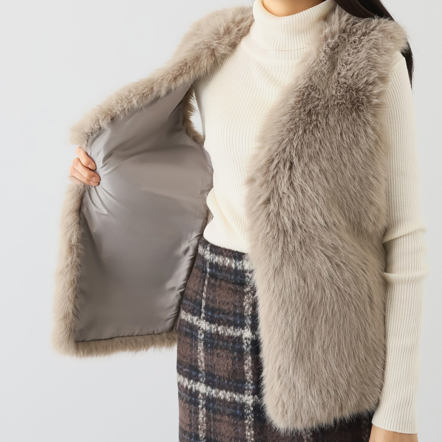 ヘ・エラ エコファー＆ニットコンビ ベスト