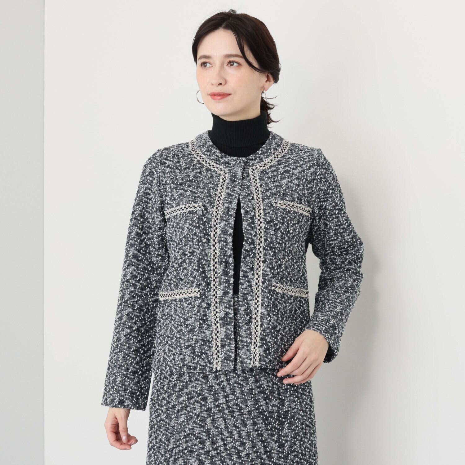 レイメイヤーズ イタリア製生地使用 ファンシーツイード ジャージージャケット